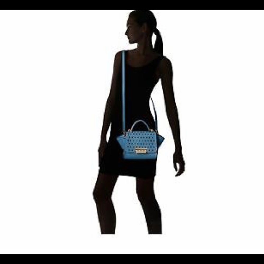 Zac Zac Posen Eartha Blue Perforated Flowers Bag - Picture 5 of 5